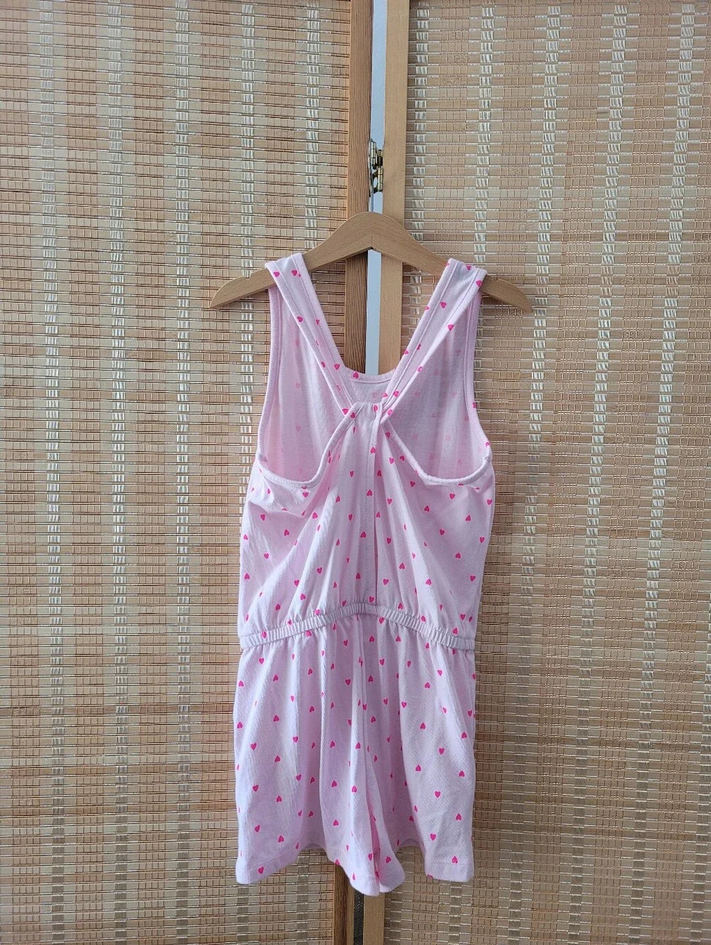 Cat & Jack Girl's Pink Heart Tank Romper